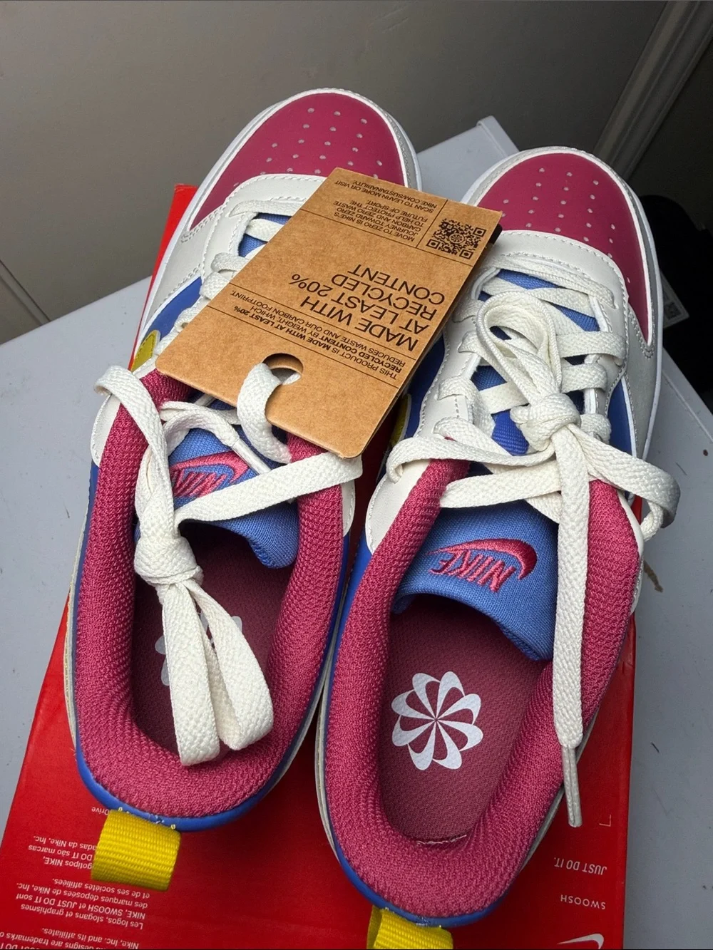 Nike Low Top Sneakers — Yellow, Blue & Pink Accents